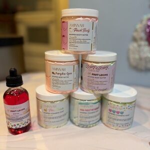 Aminnah Whipped Body Butter Foaming Soap, Booty Butter and Body Oil Gift Set